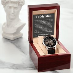 To My Man Life, Love, Best Friend- Openwork Watch