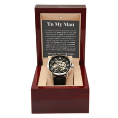 To My Man Life, Love, Best Friend- Openwork Watch