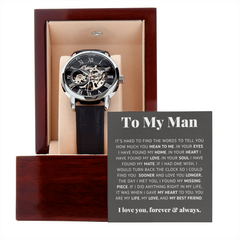 To My Man Life, Love, Best Friend- Openwork Watch