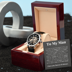 To My Man Life, Love, Best Friend- Openwork Watch