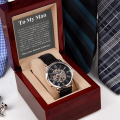To My Man Life, Love, Best Friend- Openwork Watch