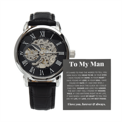 To My Man Life, Love, Best Friend- Openwork Watch