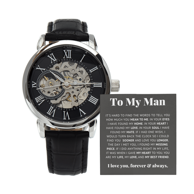 To My Man Life, Love, Best Friend- Openwork Watch