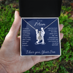 To My Mom, I Love You, Your Son Necklace
