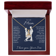 To My Mom, I Love You, Your Son Necklace